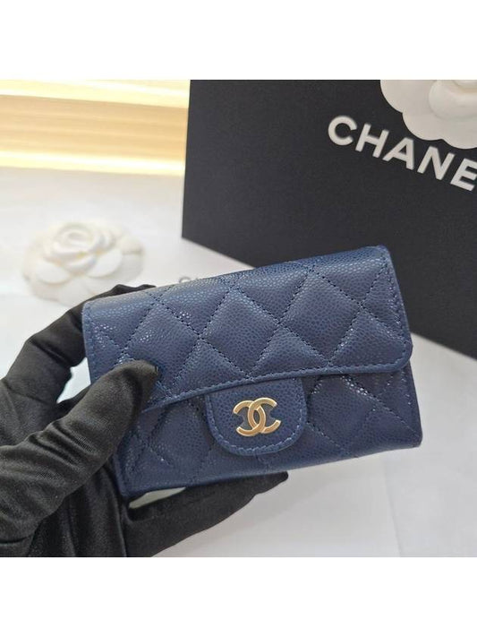 Classic Tok Card Wallet Navy Blue AP0214 - CHANEL - BALAAN 2