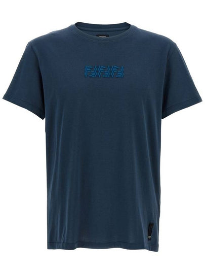 FF Labyrinth Short Sleeve T-Shirt Blue - FENDI - BALAAN 2