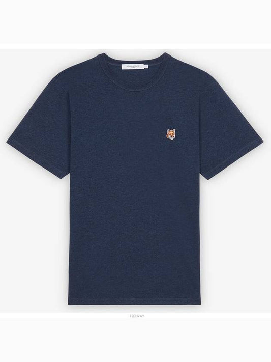 Fox Head Patch Classic Short Sleeve T-Shirt Navy Melange - MAISON KITSUNE - BALAAN 2