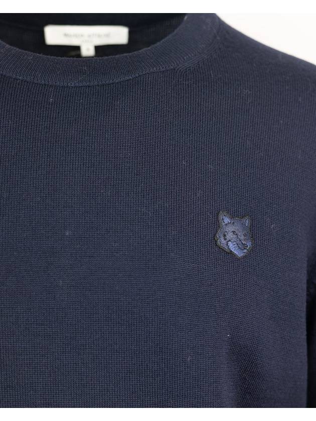 Bold Fox Head Wool Knit Top Ink Blue - MAISON KITSUNE - BALAAN 4