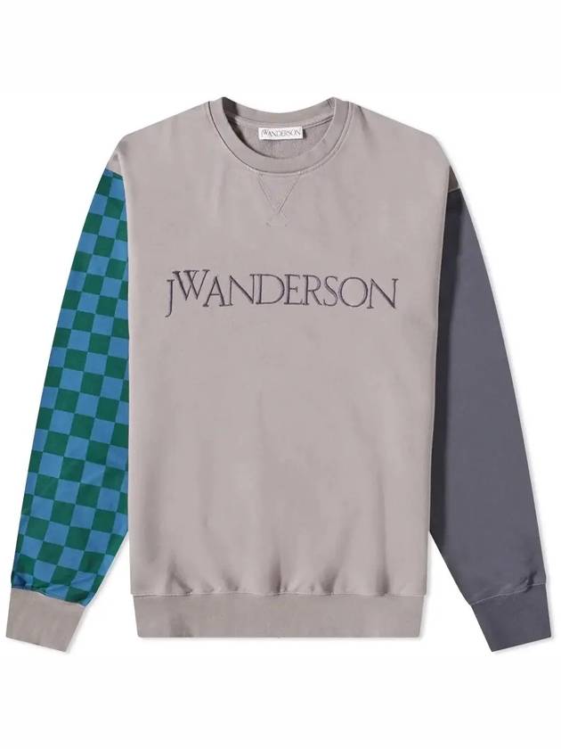 Color Block Logo Cotton Sweatshirt Grey - JW ANDERSON - BALAAN 3