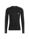 Tech Fit 3 Stripes Long Sleeve T-Shirt Black - ADIDAS - BALAAN 3