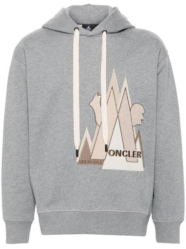 Grenoble Mountain Logo Hood Gray - MONCLER - BALAAN 1