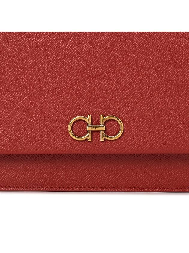 Women's Gancini Leather Mini Cross Bag Red - SALVATORE FERRAGAMO - BALAAN 9