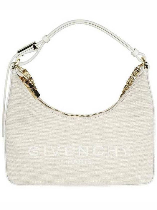 Moon Cut-out Chain Small Canvas Shoulder Bag Natural Beige - GIVENCHY - BALAAN 2