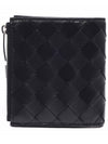 Intrecciato Zipper Half Wallet Black - BOTTEGA VENETA - BALAAN 5