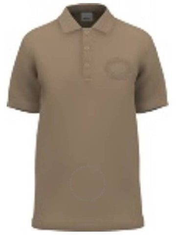 Burberry Soft Fawn Walworth Crest Polo Shirt Size Medium - BURBERRY - BALAAN 1