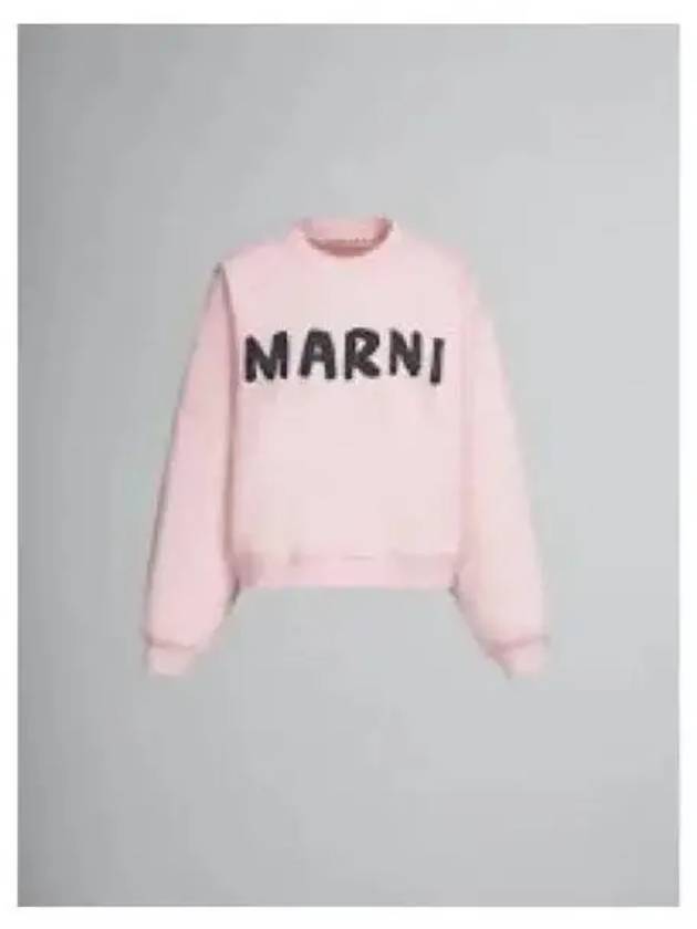 Logo Print Cotton Sweatshirt Pink Gummy - MARNI - BALAAN 2