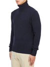 Heart Logo Cashmere Turtleneck Navy - AMI - BALAAN 3