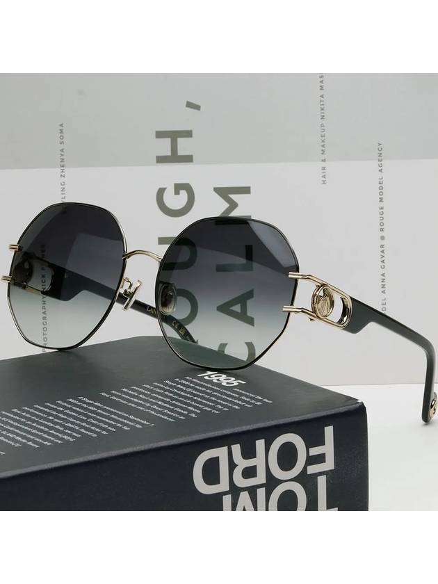 Sunglasses LNV126SLB 714 round metal frame gold logo fashion - LANVIN - BALAAN 2