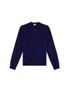 K Vieri Wool Cashmere Jumper Dark Blue - DIESEL - BALAAN 1