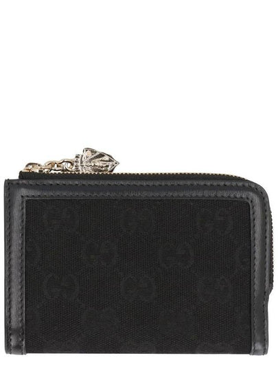 GG Mini Zip Puller Canvas Half Wallet Black - GUCCI - BALAAN 2