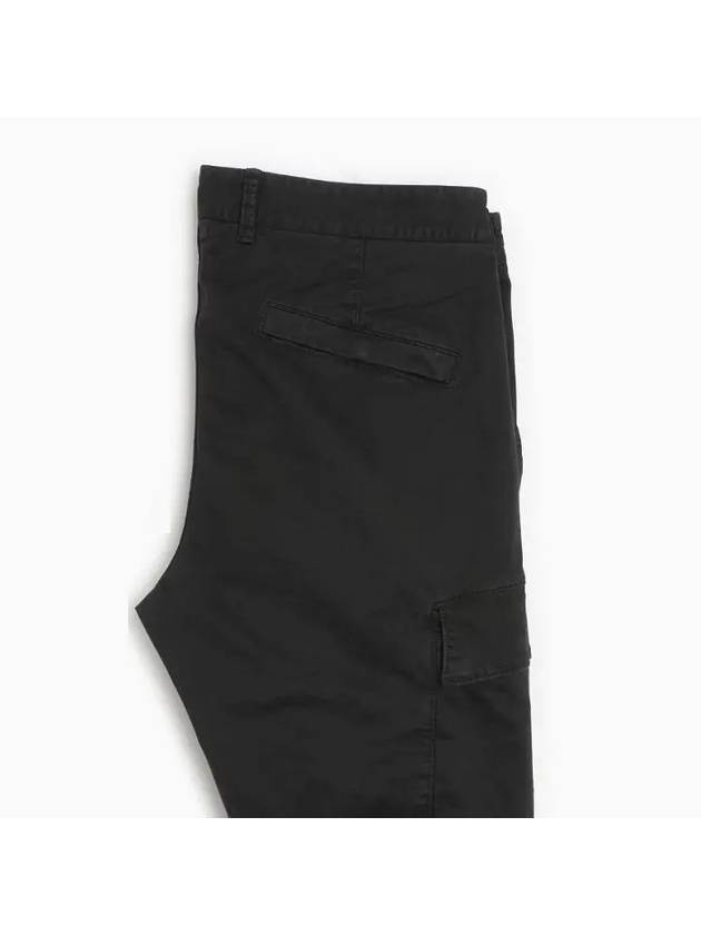 Stretch Broken Twill Garment Dyed Old Effect Cargo Straight Pants Black - STONE ISLAND - BALAAN 6