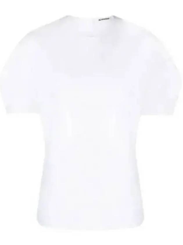 Poplin Cotton Short Sleeve T-Shirt White - JIL SANDER - BALAAN 2