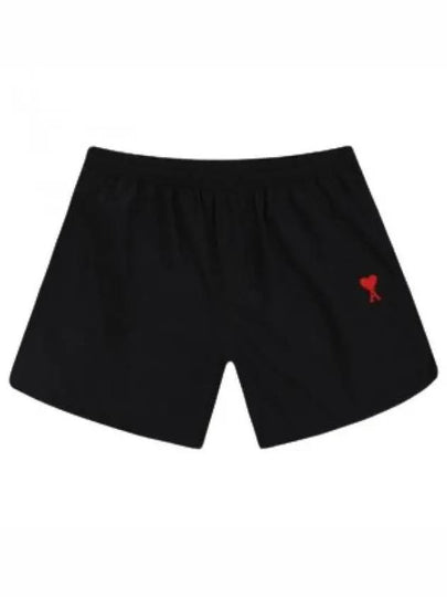 Heart Logo Swim Shorts Black - AMI - BALAAN 2