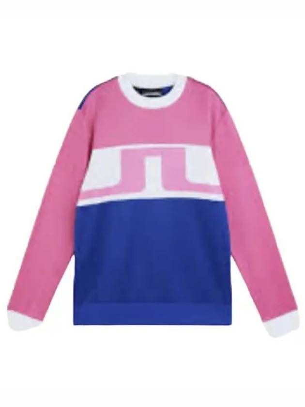 Jones Crew Neck Sweatshirt Blue Pink - J.LINDEBERG - BALAAN 2