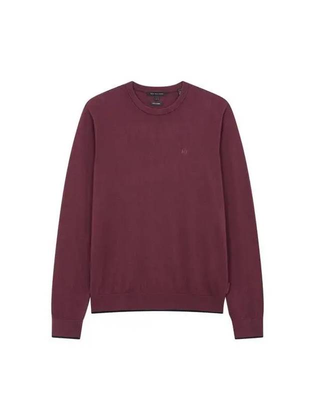 Men s Cashmere Cotton Crew Neck Knit Wine 270502 - ARMANI EXCHANGE - BALAAN 1