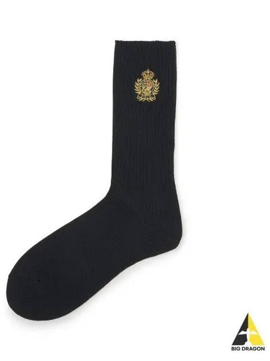 Crest Capsule Cotton Crew Blend Socks Black - POLO RALPH LAUREN - BALAAN 1