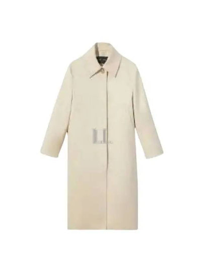 Women's Sports Fleece Wool Trench Coat Chalk - JIL SANDER - BALAAN 2