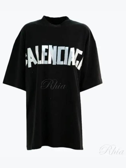 Tape Type Short Sleeve T-Shirt Black - BALENCIAGA - BALAAN 2