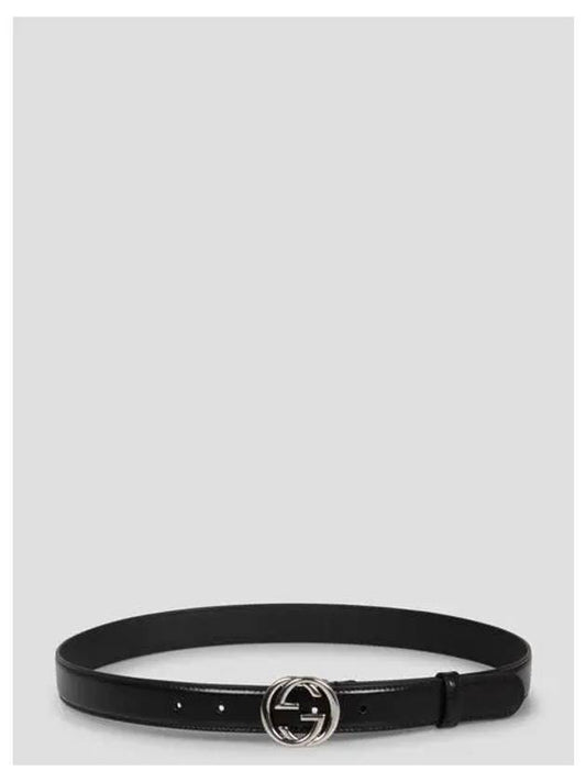 Interlocking G Leather Belt Black - GUCCI - BALAAN 2