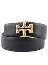 Logo Decorated Buckle Leather Belt Black - TORY BURCH - BALAAN 2