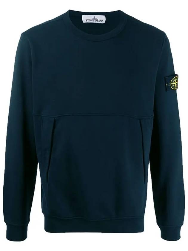 Wappen Pocket Sweatshirt Dark Blue - STONE ISLAND - BALAAN 2