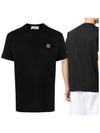 Logo Patch Chest Short Sleeve T-Shirt Black - STONE ISLAND - BALAAN 3