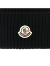 Logo Patch Wool Cashmere Beanie 3B00023 - MONCLER - BALAAN 3