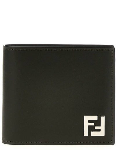 FF Square Leather Bi-Fold Half Wallet Green - FENDI - BALAAN 2