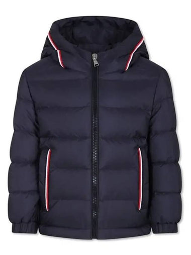 Moncler Junior 12 14 MERARY Three Stripes Hooded Down Jacket Navy - MONCLER - BALAAN 1