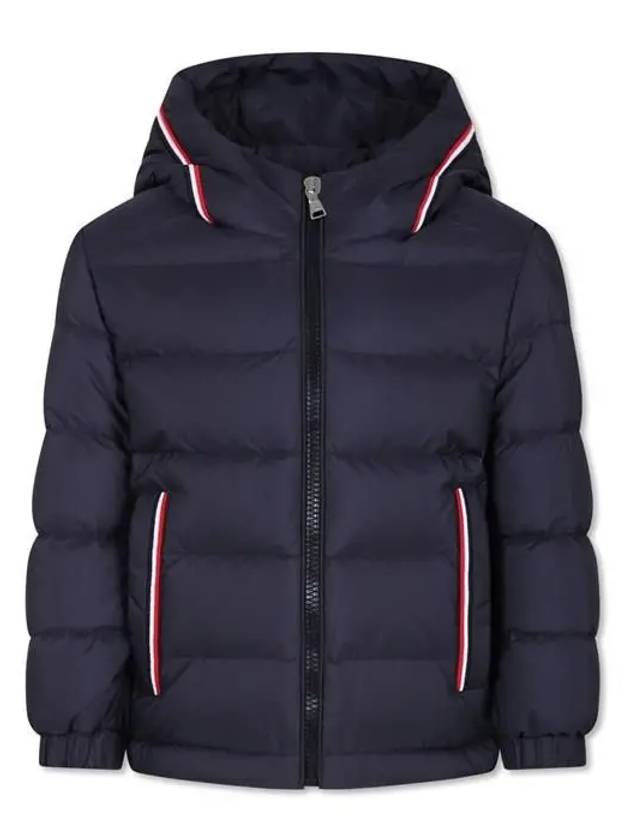 Moncler Kids 6 10 MERARY Three Stripes Hooded Down Jacket Navy - MONCLER - BALAAN 1