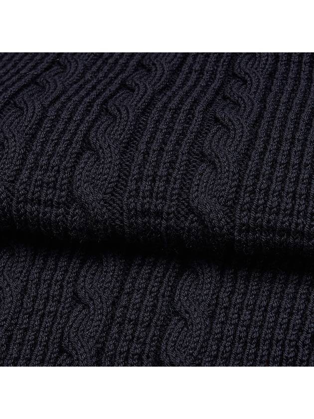 RWB Cable Wool Knit Top Navy - THOM BROWNE - BALAAN 11