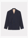 Striped Tailored Kimono Cotton Jacket Navy - KENZO - BALAAN 2