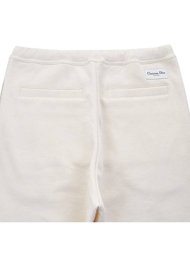 Couture Label Cotton Wool Track Pants Ivory - DIOR - BALAAN 7