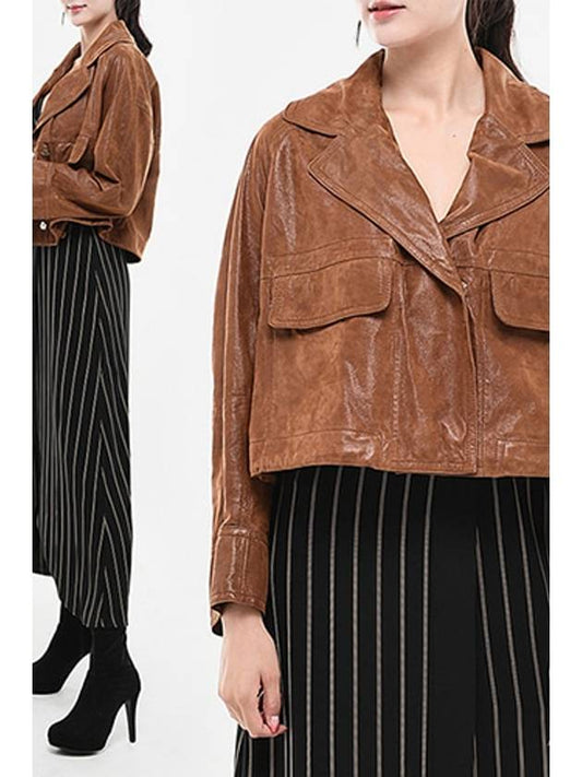 5NG04P Emporio foil look leather jacket brown 52P11 0430 - EMPORIO ARMANI - BALAAN 2