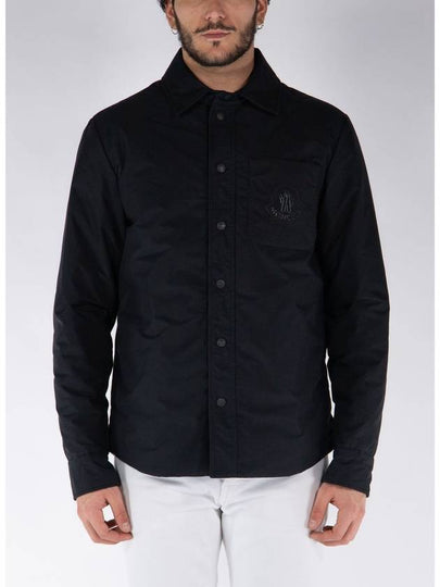 Men's Logo Long Sleeve Shirt Black - MONCLER - BALAAN 2