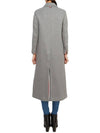 Women's Double Face Tech Round Collar Cotton Overcoat Medium Grey - THOM BROWNE - BALAAN 5