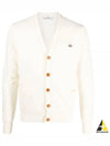 ORB Logo V-Neck Cardigan Cream - VIVIENNE WESTWOOD - BALAAN 2