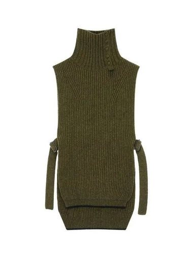 Y's chunky ribbed turtleneck vest khaki 271718 - YOHJI YAMAMOTO - BALAAN 1