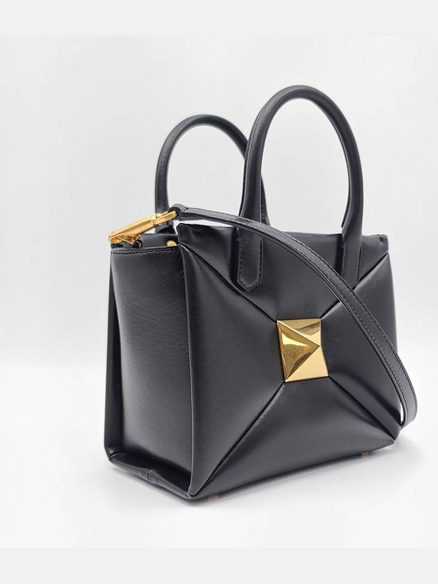 Small One-Stud Tote Bag Black - VALENTINO - BALAAN 4