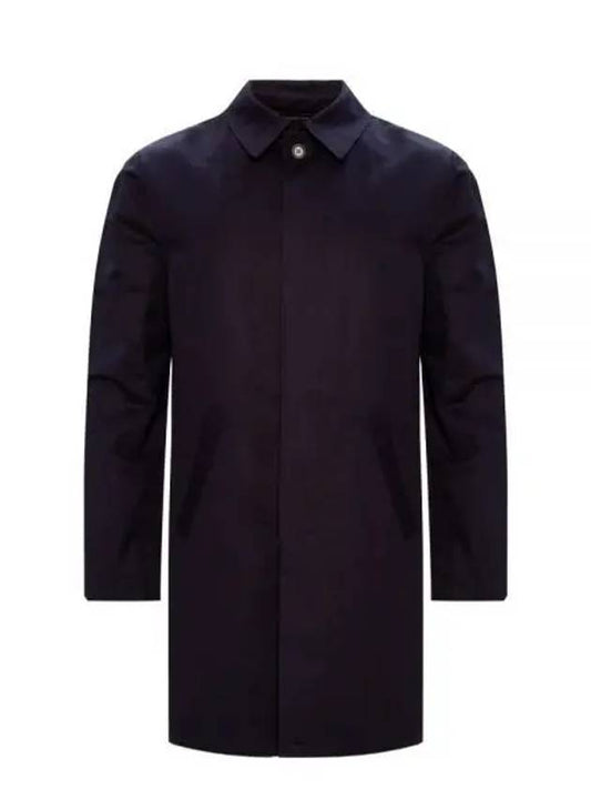 Men's Urban Mac Water Repellent Cotton Gabardine Coat Dark Navy - A.P.C. - BALAAN 2