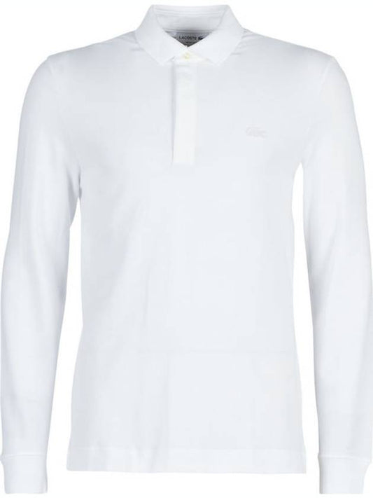 Stretch Cotton Long Sleeve Polo Shirt Navy - LACOSTE - BALAAN 2