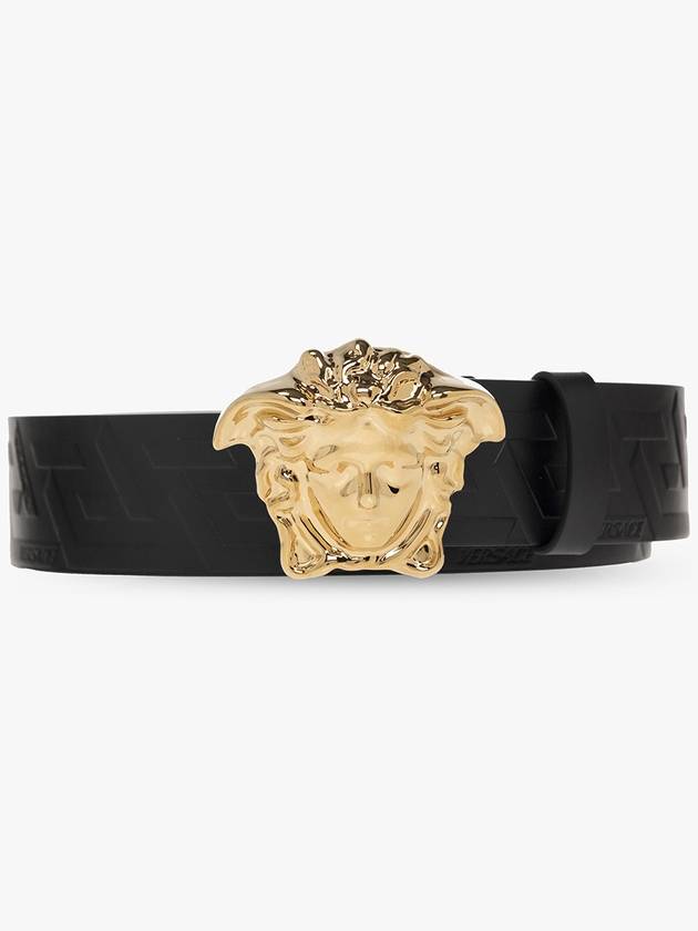 La Medusa Greca Leather Belt Black - VERSACE - BALAAN 2