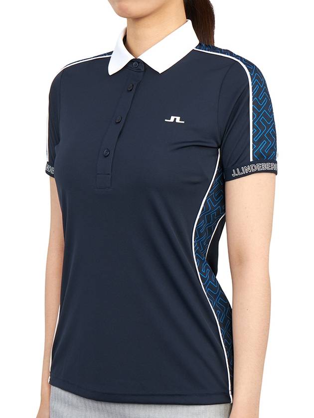 Women's Damai DAMAI Polo Short Sleeve T-Shirt Navy - J.LINDEBERG - BALAAN 3