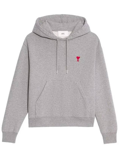 Heart Logo Cotton Hoodie Grey - AMI - BALAAN 2