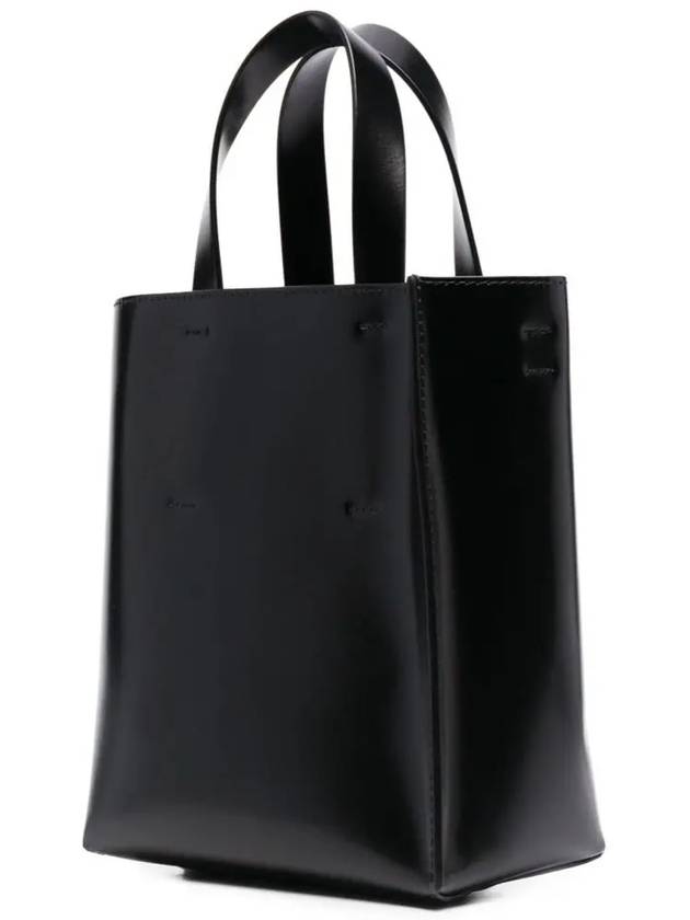 Museo Leather Logo Mini Tote Bag Black - MARNI - BALAAN 4