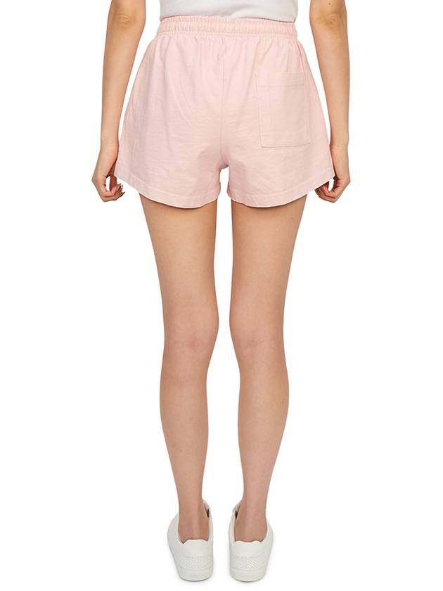 Women's Logo Print Cotton Shorts Baby Pink - SPORTY & RICH - BALAAN 5