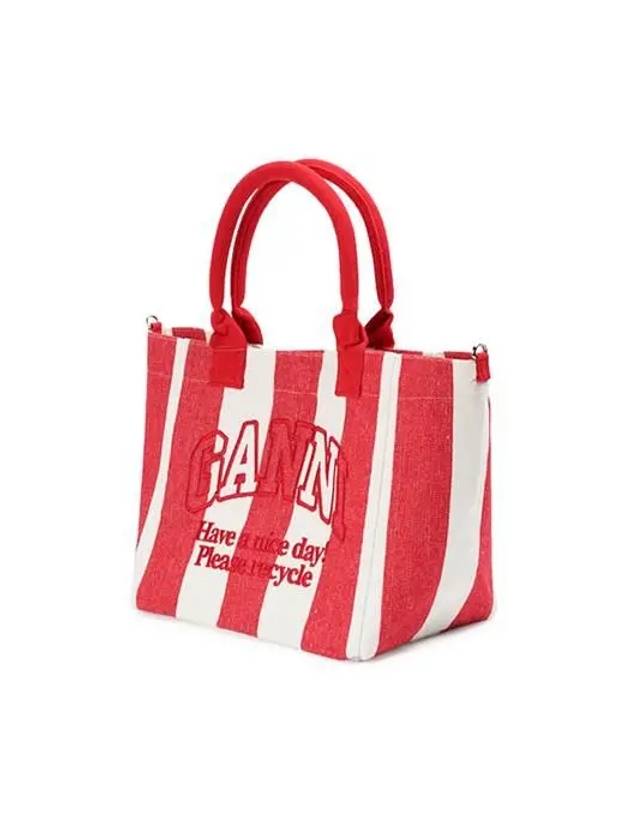 Easy Shopper Stripes Tote Bag Red - GANNI - BALAAN 3