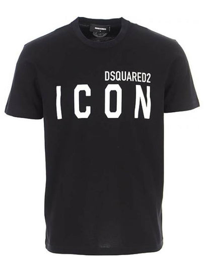 Men's Icon Logo Short Sleeve T-Shirt Black - DSQUARED2 - BALAAN 2